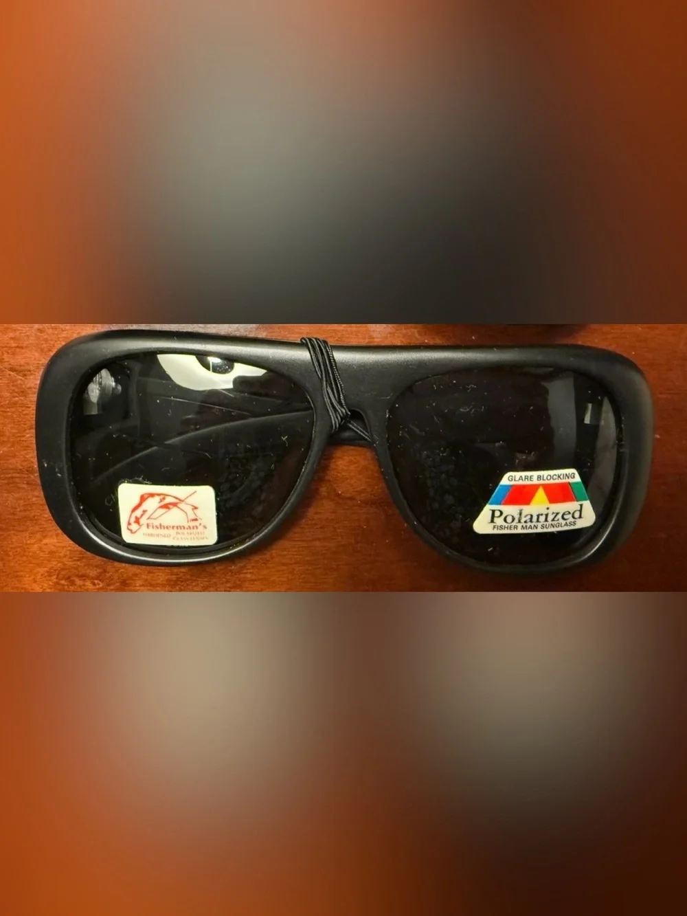 Men's Fisherman’s Black Polarized Sunglasses with Gray Lenses